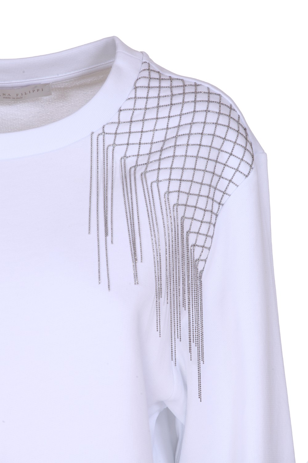 shop FABIANA FILIPPI Saldi Felpa: Fabiana Filippi felpa in cotone con dettaglio in monile brillante sulla spalla.
Scollo rotondo.
Vestibilità regular.
Composizione: 100% cotone.
Fabbricato Italia.. JED272W101-21 number 8109796